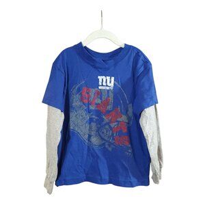 Reebok Layered Long Sleeve New York Giants T-shirt NFL Football Boys' Size 7